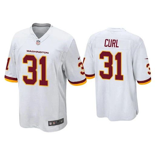 Men Washington Redskins 31 Kamren Curl Nike White Game NFL Jersey